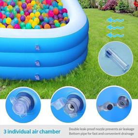 img 3 attached to Family-Sized Inflatable Pool, 118" X 69" X 21" Thick And Durable Blow Up Kiddie Pool For Kids, Adults, And Babies - Ideal For Backyard Water Parties And Outdoor Fun For Ages 3+