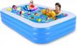 family-sized inflatable pool, 118" x 69" x 21" thick and durable blow up kiddie pool for kids, adults, and babies - ideal for backyard water parties and outdoor fun for ages 3+ logo