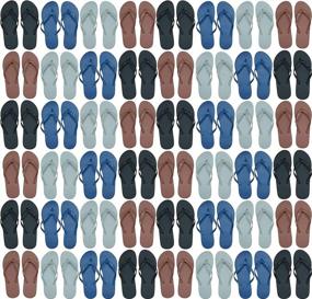 img 4 attached to 👣 Large Assortment of Colorful Flip Flops - Wholesale Pack with 48 Pairs for Men, Women, and Kids - Ideal for Weddings, Beach, Pool Parties - Bulk Slippers