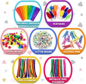img 1 attached to Jumbo Arts And Crafts Supplies Kit For Kids Ages 4-9 - Assorted DIY Crafting Collage Set