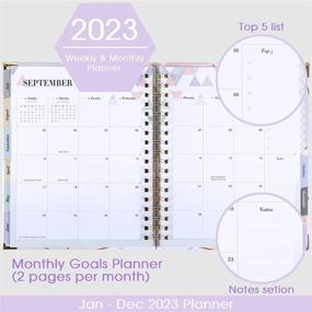 img 2 attached to Stay Organized & Productive With The 2023 Weekly & Monthly Planner - Tabbed, Thick Paper, Back Pocket, And Gift Box Included!