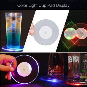 img 4 attached to Light Up LED Drink Coasters For Bars And Parties - Set Of 2, Ideal For Beer, Wine, And Beverages, Perfect For Bar Decorations, Weddings, And Events - 3.94 Inch Diameter.