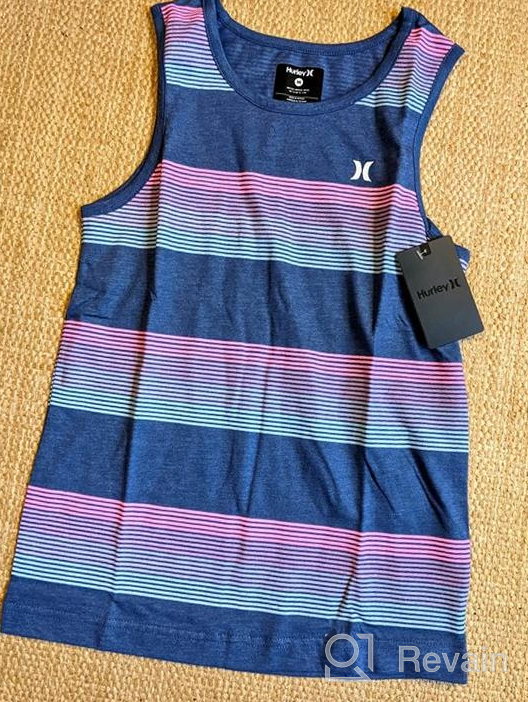 img 1 attached to Hurley Boys' Graphic Tank 👦 Top in Melon Tint - Size 7 review by Kevin Carey