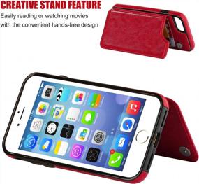 img 1 attached to ONETOP For IPhone SE(2022) IPhone SE(2020) IPhone 7/8 Wallet Case With Card Holder, Premium PU Leather Kickstand Card Slots, Double Magnetic Clasp And Durable Shockproof Cover 4.7 Inch(Red)
