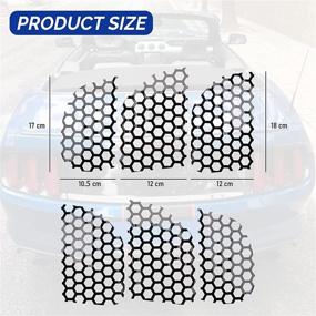 img 3 attached to 🚗 Car Rear Tail Light Lamp Stickers | Honeycomb Design | Carbon Fiber Style Black | 2015-2017 Mustang | Waterproof Vinyl Decal | Exterior Accessories