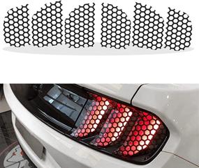 img 4 attached to 🚗 Car Rear Tail Light Lamp Stickers | Honeycomb Design | Carbon Fiber Style Black | 2015-2017 Mustang | Waterproof Vinyl Decal | Exterior Accessories