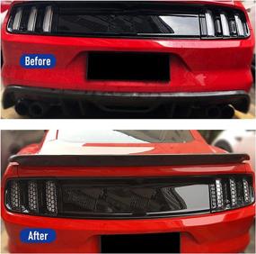 img 2 attached to 🚗 Car Rear Tail Light Lamp Stickers | Honeycomb Design | Carbon Fiber Style Black | 2015-2017 Mustang | Waterproof Vinyl Decal | Exterior Accessories