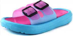 img 4 attached to Kids' Lightweight Slide Sandals By LONSOEN - Perfect For Beach, Pool, Bath, And More - Toddler/Little Kid Water Shoes And Slippers