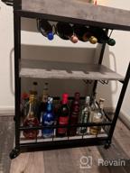 img 1 attached to Rustic Industrial Bar Cart - Haotian FKW56-HG Myra Mobile Kitchen Serving Trolley review by John Butler