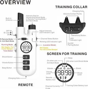 img 3 attached to 🐶 Dobe Dog Bark Collar - Waterproof 2 in 1 Training Collar with Shock Vibration Beep, Remote Control Anti-Bark for Small Medium Large Dogs (2600ft)