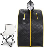smartmak portable full body far infrared sauna with heating foot pad, upgraded chair and hat for home spa - blackgold logo