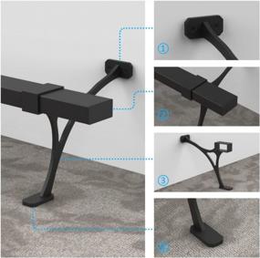 img 3 attached to 5Ft Heavy Duty Steel Bar Foot Rail Kit - Undercounter Mount Hardware For Indoor And Outdoor Comfort & Stability - AMSOOM (Black)