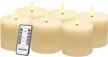 smtyle battery operated flameless fake candles with remote control and flickering moving flame for fireplace candelabra holder - ivory flat top, 6 inch logo