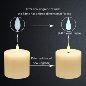 img 2 attached to Smtyle Battery Operated Flameless Fake Candles with Remote Control and Flickering Moving Flame for Fireplace Candelabra Holder - Ivory Flat Top, 6 Inch