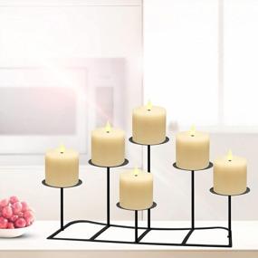 img 1 attached to Smtyle Battery Operated Flameless Fake Candles with Remote Control and Flickering Moving Flame for Fireplace Candelabra Holder - Ivory Flat Top, 6 Inch