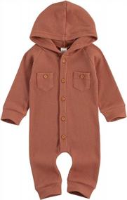 img 4 attached to Kuriozud'S Cozy Waffle Hoodie Romper For Your Precious Newborn