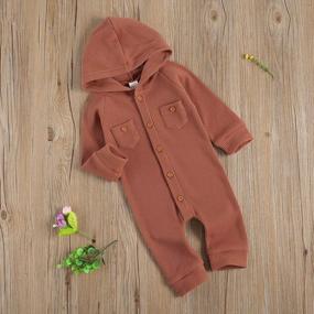 img 3 attached to Kuriozud'S Cozy Waffle Hoodie Romper For Your Precious Newborn