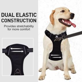img 1 attached to Adjustable And Reflective Camo Oxford Dog Harness For Large Breeds With Easy Control Front Clip, Padded Vest, No Pull Handle, And 2 Metal Leash Clips