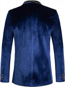 img 1 attached to Men'S Slim Fit Velvet Blazer, Solid Sport Coat For A Stylish Look