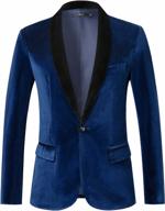 men's slim fit velvet blazer, solid sport coat for a stylish look logo