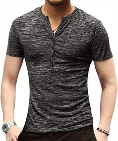 img 3 attached to Men'S Fashionable Slim Fit Henley T-Shirts - Short & Long Sleeve Options!