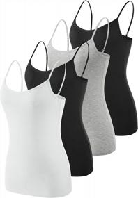 img 4 attached to Women'S Solid Camisole Tank Top With Adjustable Spaghetti Straps - Vislivin