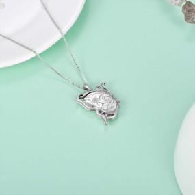 img 1 attached to Подвеска-медальон с бабочкой из стерлингового серебра 925 пробы: держите свои воспоминания рядом с нашим потрясающим ожерельем с фото для женщин