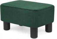 🟩 joveco modern rectangular footstool ottoman, fabric footrest for living room bedroom, green логотип