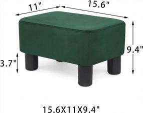img 1 attached to 🟩 Joveco Modern Rectangular Footstool Ottoman, Fabric Footrest for Living Room Bedroom, Green