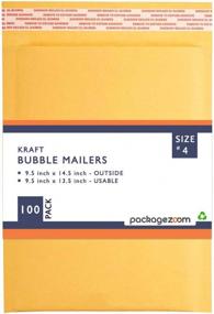 img 4 attached to 100 Pack 9.5 X 14.5 Kraft Bubble Mailer Padded Envelopes - PackageZoom #4 Shipping Envelopes