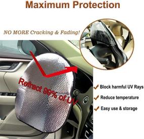 img 2 attached to 🌞 Big Ant Steering Wheel Cover Sun Shade + Bonus Side Window Sunshade - Heat Reflector, Fits Most Jumbo/Standard Cars - Sliver (20.1 inches X 17.3 inches)