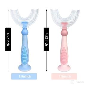 img 3 attached to 🦷 Silicone U-Shaped Toothbrush for Children - Blue Oral Care Training