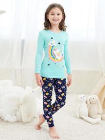img 3 attached to Girls Long Sleeve Snug-Fit Cotton Pajamas Set Sleepwear
