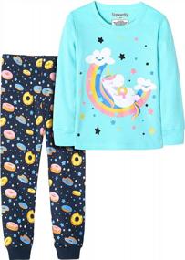 img 4 attached to Girls Long Sleeve Snug-Fit Cotton Pajamas Set Sleepwear