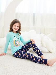 img 1 attached to Girls Long Sleeve Snug-Fit Cotton Pajamas Set Sleepwear