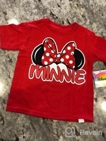 img 3 attached to Пестрая футболка для маленьких девочек Disney Minnie Mouse с семейным принтом – красная, размер 2T.