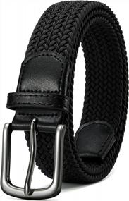 img 4 attached to Black Stretch Braided Casual Elastic Men's Accessories