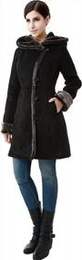 img 3 attached to Сохраняйте тепло в стильном женском прогулочном пальто BGSD Abrienne с капюшоном из искусственной овчины