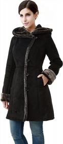 img 4 attached to Сохраняйте тепло в стильном женском прогулочном пальто BGSD Abrienne с капюшоном из искусственной овчины