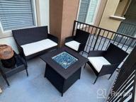 img 1 attached to 4-Piece Outdoor Rattan Conversation Set - Perfect For Patio, Pool Or Backyard! review by Katie Morgan