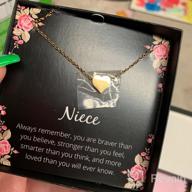 img 1 attached to Niece Necklace Jewelry Gift: 'You Are Braver, Smarter, Stronger, Loved' Heart Pendant review by Jenna Hernandez