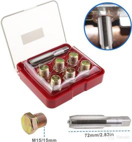 img 2 attached to 🔧 M15 Oil Drain Plug Tap Thread Repair Kit: Restore Oil Pan Screws with Rethreading Tool