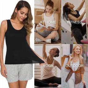 img 2 attached to 4-Pack AMVELOP Slim-Fit Elastic Tank Tops For Women - Essential Undershirts