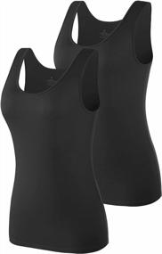 img 4 attached to 4-Pack AMVELOP Slim-Fit Elastic Tank Tops For Women - Essential Undershirts