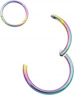 шарнирные кольца для носа премиум-класса fansing, изготовленные из хирургической стали 316l, размером от 20g до 6g и диаметром от 5 до 22 мм, доступны в золотом, розовом золоте, серебре, черном, синем и цветах радуги. логотип