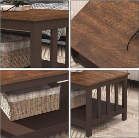 img 1 attached to Espresso Living Room Coffee Table With Shelf, 40 Inch - ChooChoo Farmhouse
