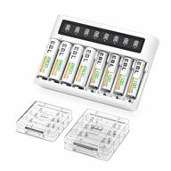 ebl smart lcd charger with 2800mah rechargeable aa batteries 4pcs & 1100mah aaa batteries 4pcs combo - high-performance and convenient rechargeable batteries and charger set логотип