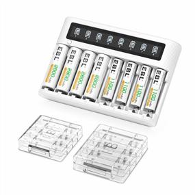 img 4 attached to EBL Smart LCD Charger With 2800MAh Rechargeable AA Batteries 4Pcs & 1100MAh AAA Batteries 4Pcs Combo - High-Performance And Convenient Rechargeable Batteries And Charger Set