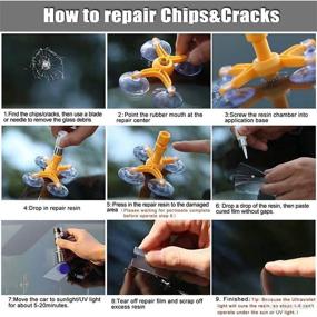 img 1 attached to 🔧 BESWORLDS Windshield Repair Kit - Auto Glass Repair Kit for Chips, Cracks, Bulls-Eye, Star-Shaped, Nicks, Half-Moon, and Crescents