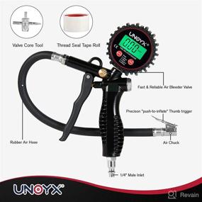 img 3 attached to 🚴 UNOYX Digital Tire Pressure Gauge: 150PSI Tire Inflator & Heavy Duty Air Chuck with Gauge for Car, Bike, RV, Truck, Motorcycle - Professional Accuracy